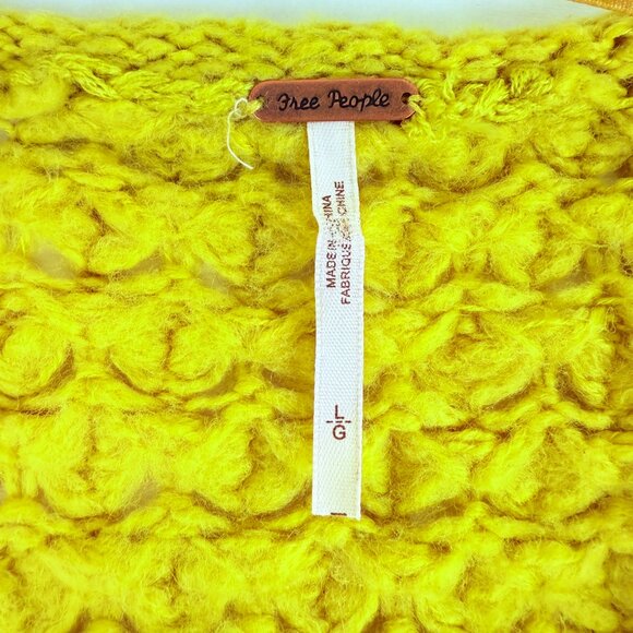 Free People Chunky Knit Deep V-Neck Sweater Pullover - Picture 4 of 8